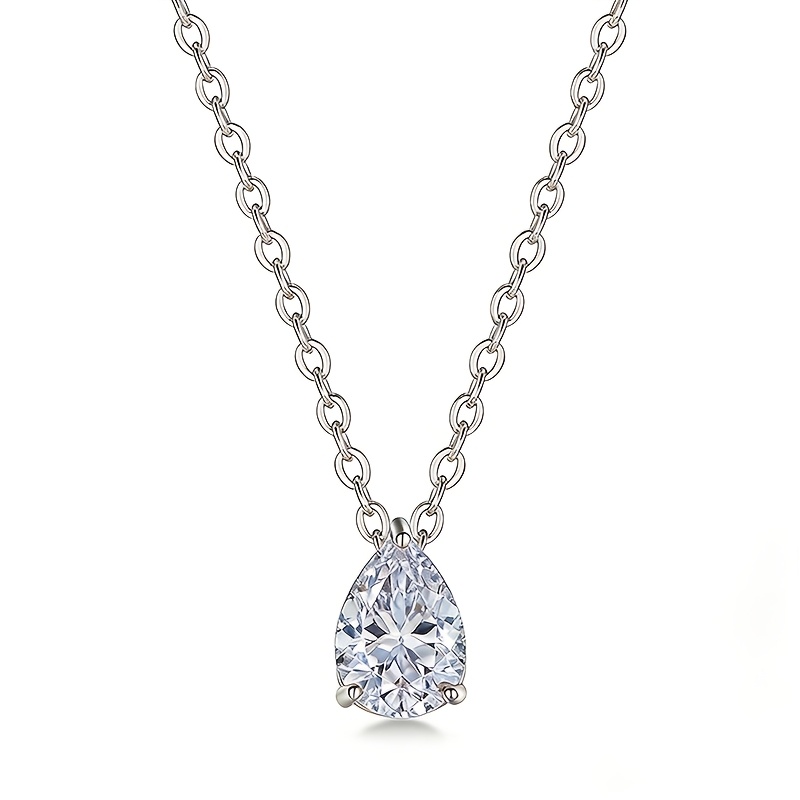 Women's 925 Silver Moissanite Necklace, Everyday Style